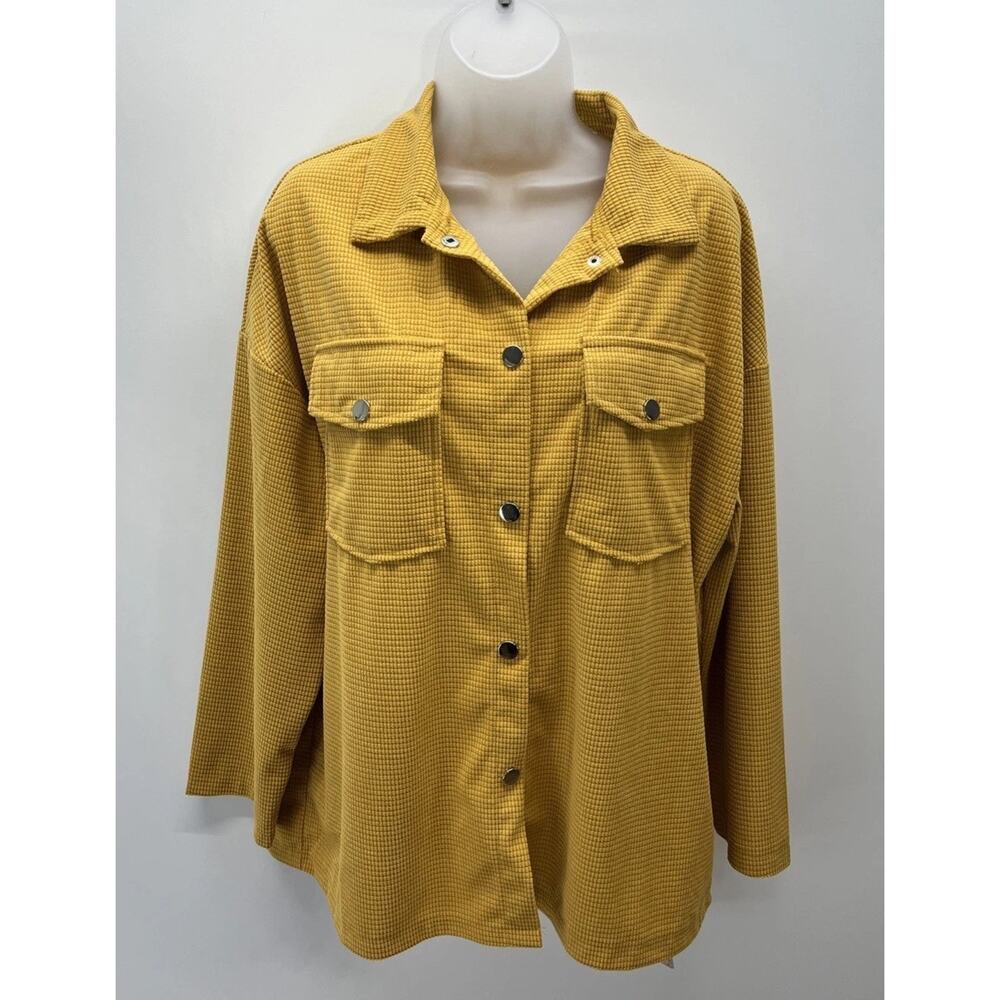 NWT Emery Rose Over Sized Waffle Knit Button Front Shirt Size Medium